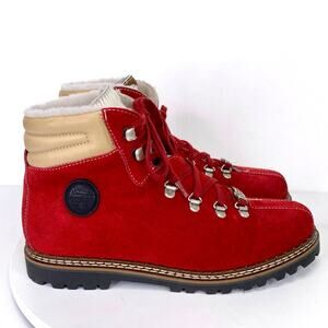Ammann Womens Town 3 Red Suede Hiking Boot Lambswool Lined & Cowhide US 9 EU 40